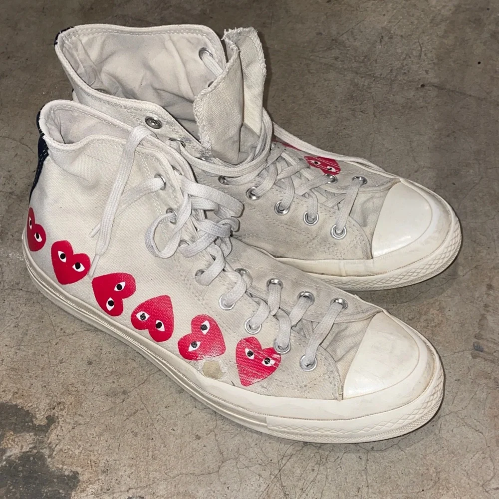 Converse Comme des Garçons men’s 11 hightop used Laceup red hearts ❤️ - Picture 5 of 9